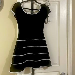 Black dress with white strips